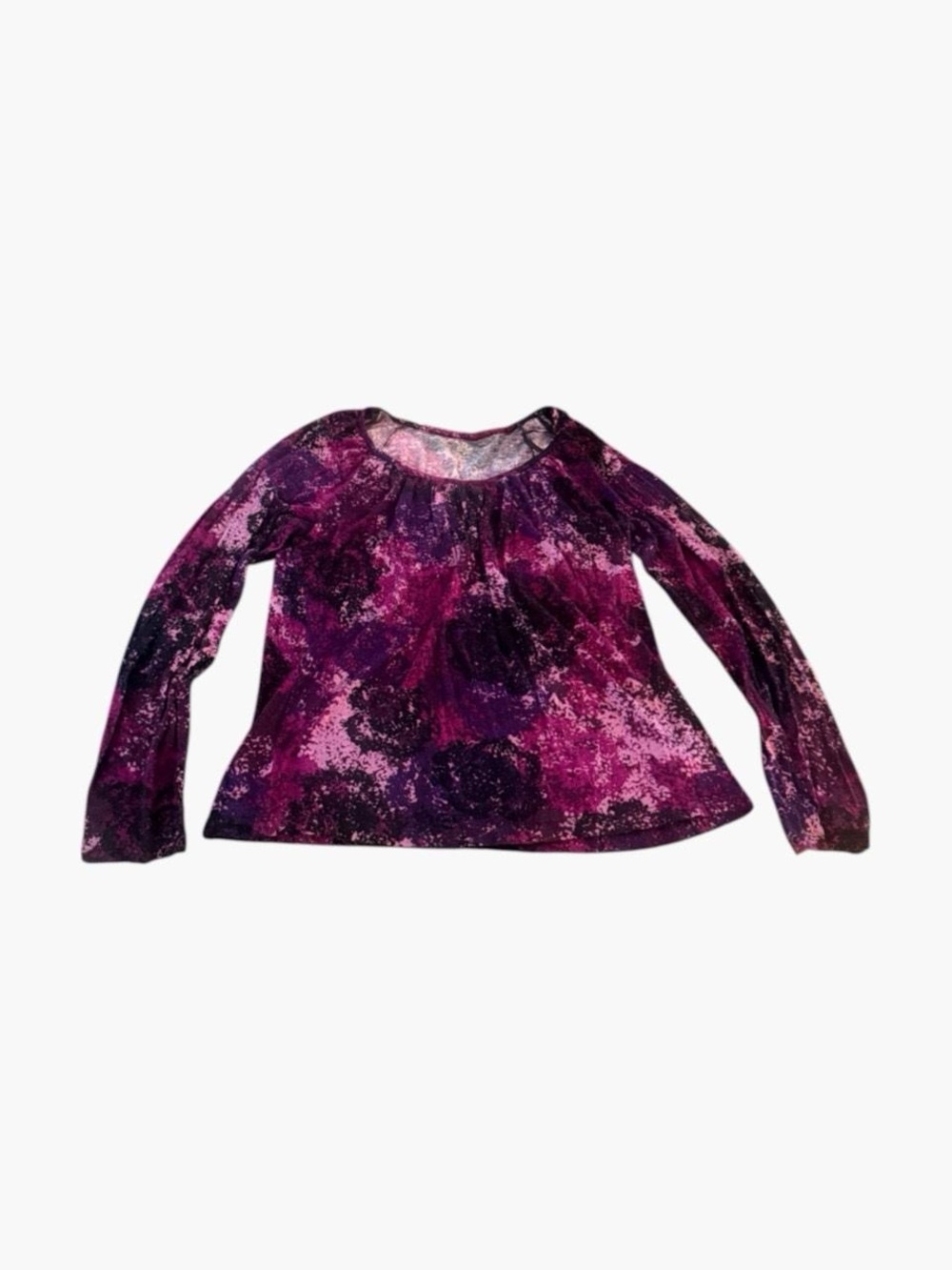 Whimsigoth Abstract Purple Long Sleeve Top Women’s Medium